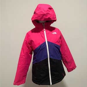 The North Face Pink, Purple, and Black Hooded Jacket